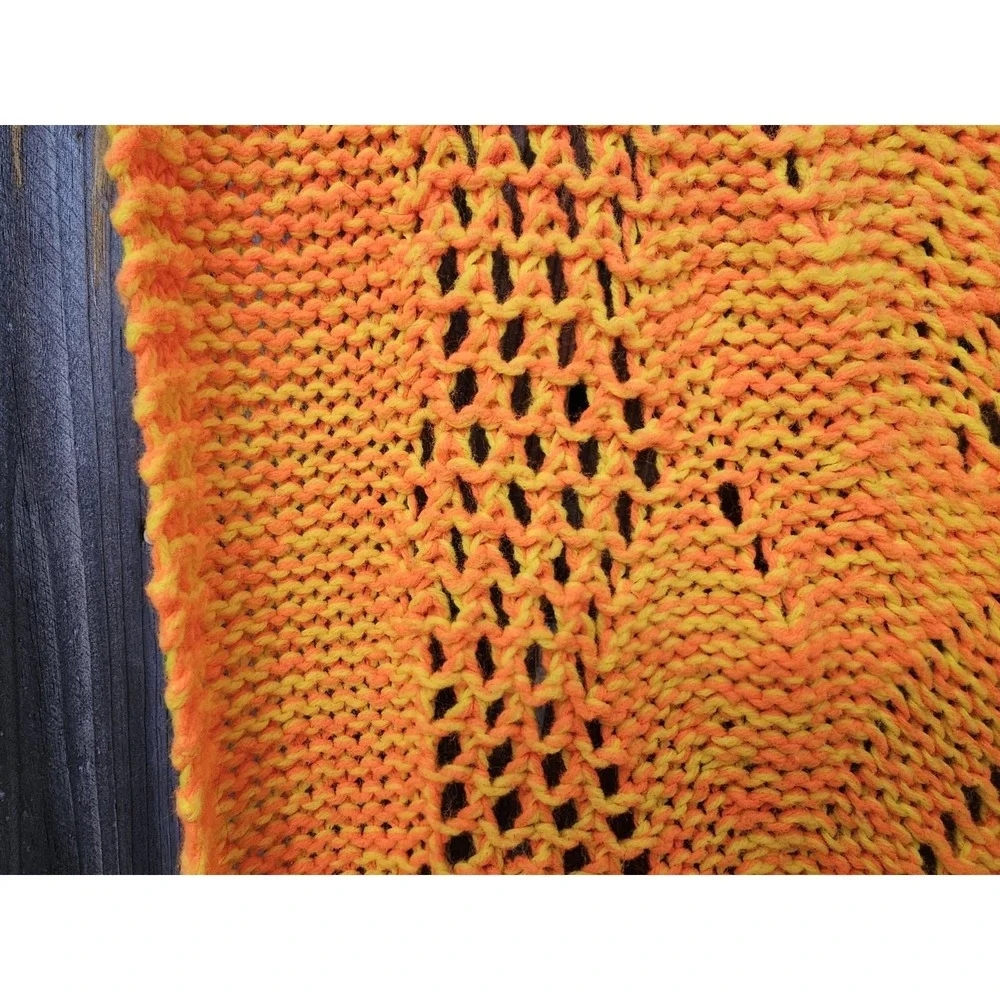 Vintage Large Colorful Crocheted Afghan Blanket Throw 65x29 Handwoven Grannycore
